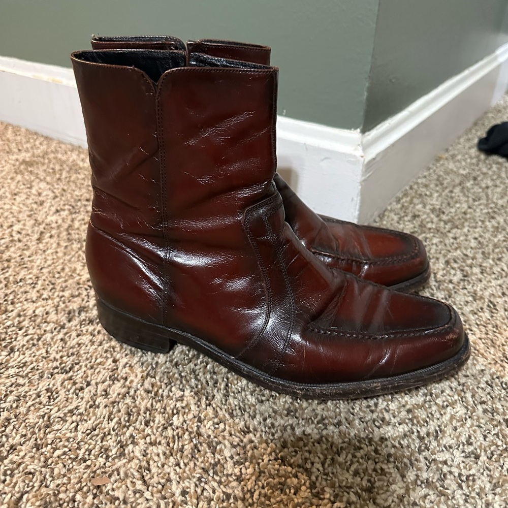 Florsheim Leather Western Indie Beatle Cowboy Leather Riding Men Boots Size 10
